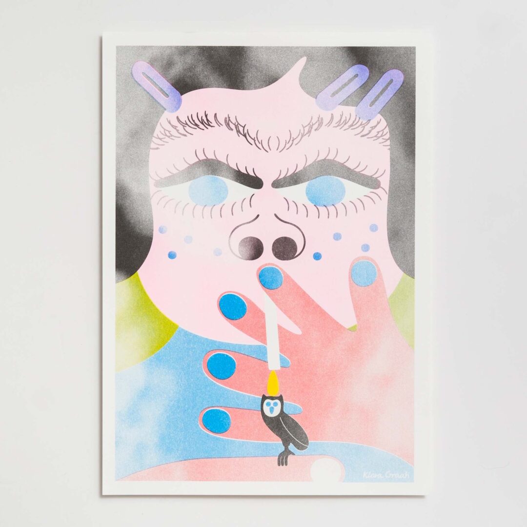 Klara Graah — Woman Smoking With An Owl